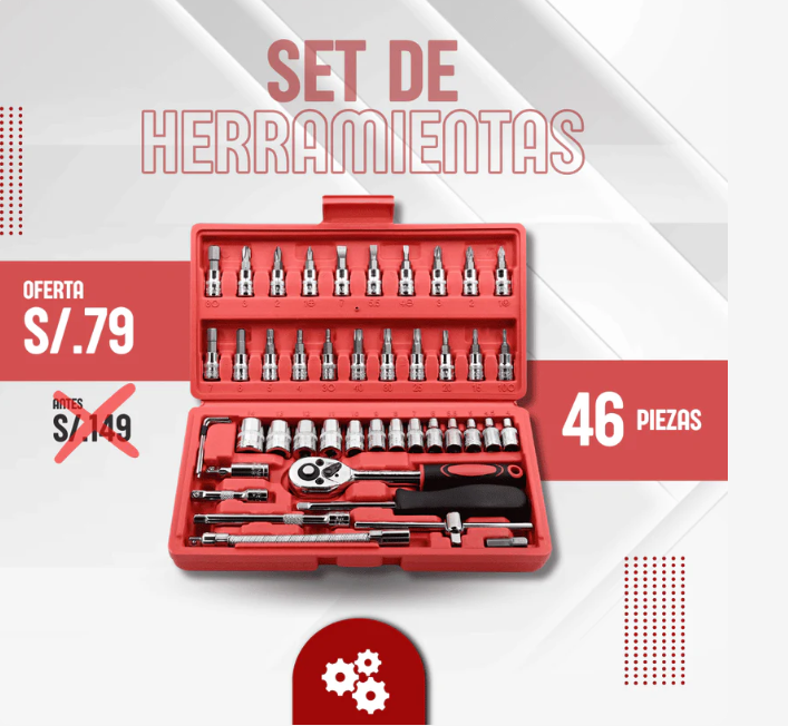 SET DE HERRAMIENTAS DE 46 PIEZAS ®